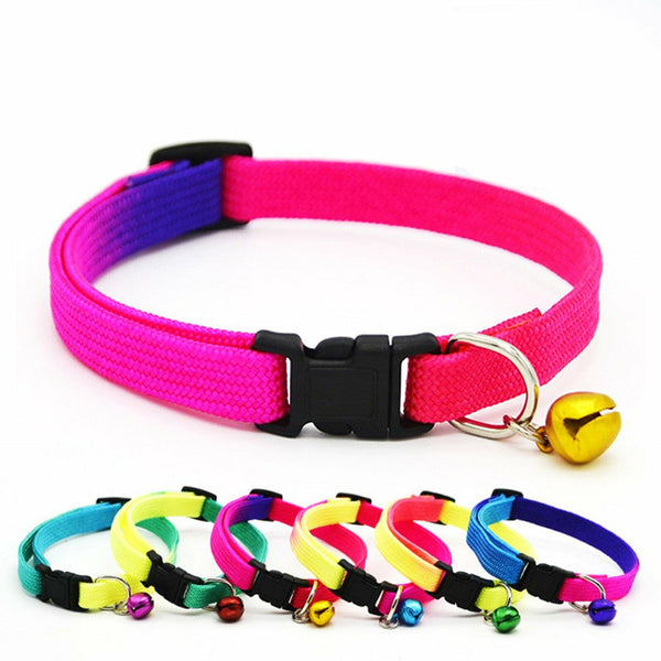 12PCS Dog Kitten Puppy Collar Adjustable Harness Pet Cat Neck Strap with Bell
