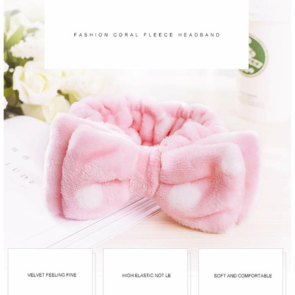 Bow Beauty Head Band Thick Makeup Shower Cute Spa Hair Band Striped Soft Bath AU