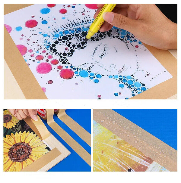 2x Kraft Brown Paper Tape Picture Framing Packing Tape Self adhesive 15mm Craft