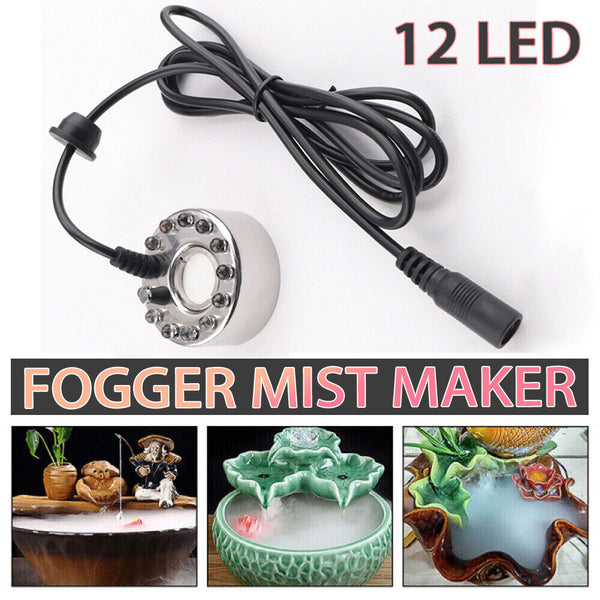 Mist Maker Fogger Mister Fogger Fountain Pond Air Humidifier Atomizer 12 LED AU