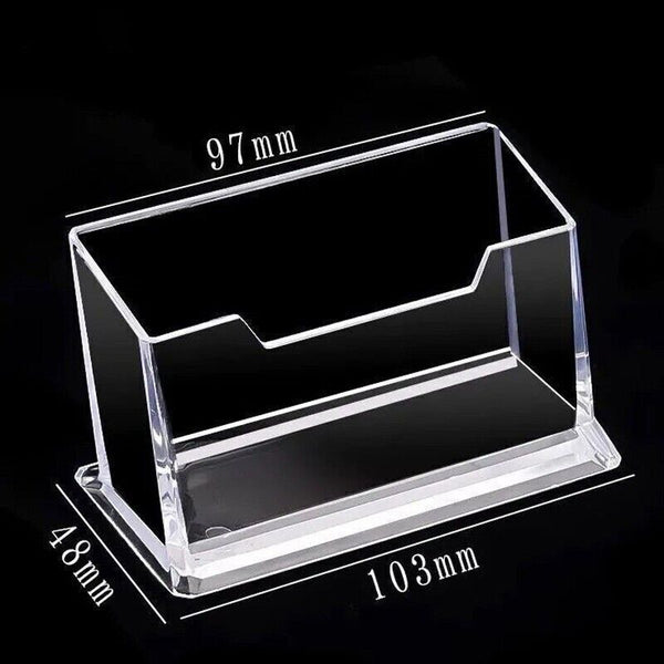 10 X Clear Desktop Business Card Holder Display PMMA Stand Plastic Desk Shelf AU