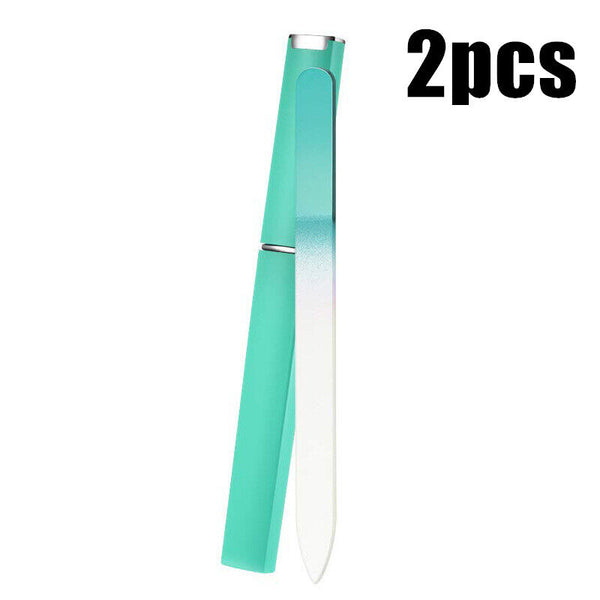 1/2PCS Professional Glass Nail File With Case Crystal Nail File Women Manicure