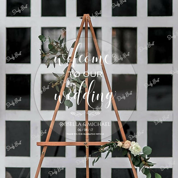 80cm Round Acrylic Board Wedding Welcome Sign Circle Baby Shower Engagement AU