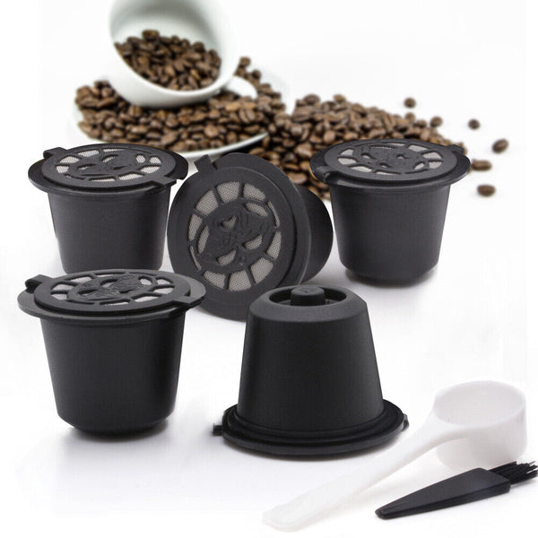 5pcs Refillable Reusable Coffee Filter Capsule Pods For Nespresso Maker Machine