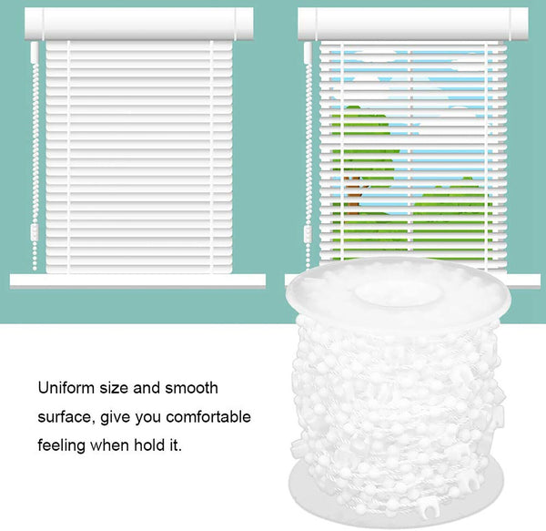 20M Vertical Blind Bottom Chain Slat Link Cord Parts White 89/127mm Wide Slats