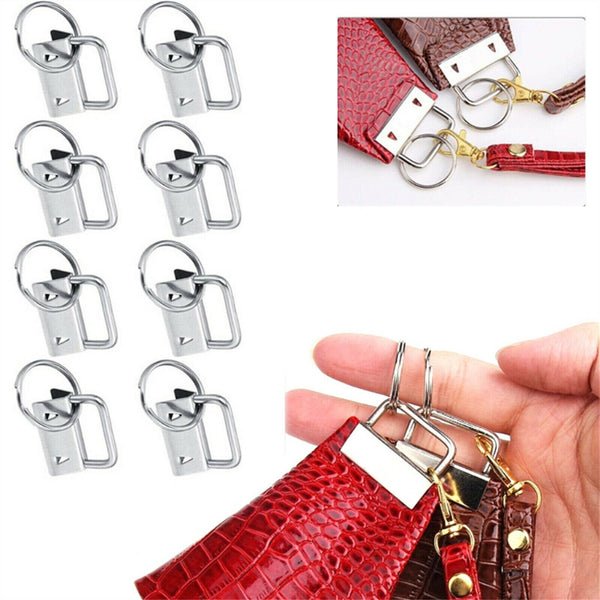 20-100PCS Key Fob Hardware Keychain Split Ring Wrist Wristlet Cotton Tail Clip