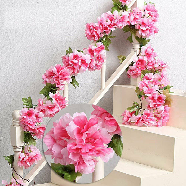 2.1M Artificial Silk Sakura Flowers Fake Vine Ivy Hanging Garland Floral Wedding