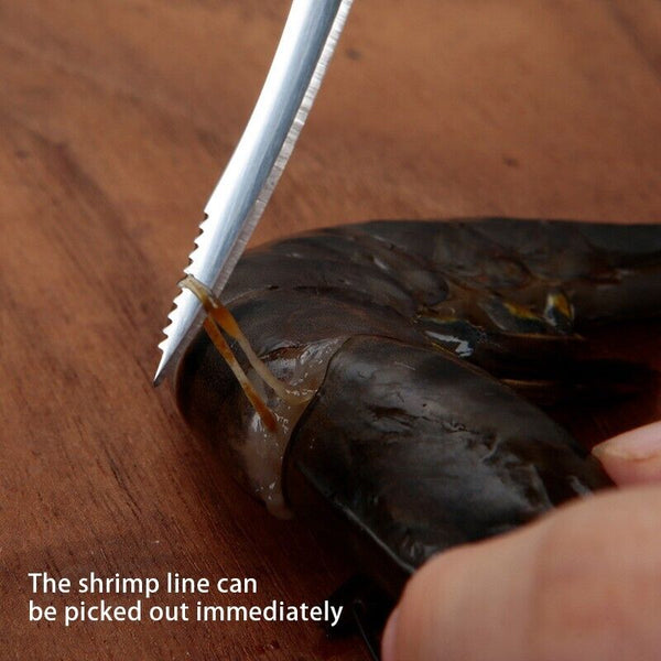 Prawn Peeler Shrimp Deveiner Device Shrimp Opener Kitchen Tool Stainless Steel