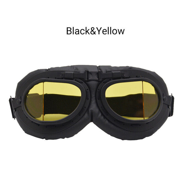 Vintage Pilot Motorcycle Racing Goggles Aviator Retro ATV UTV Dirt Bike Eyewear
