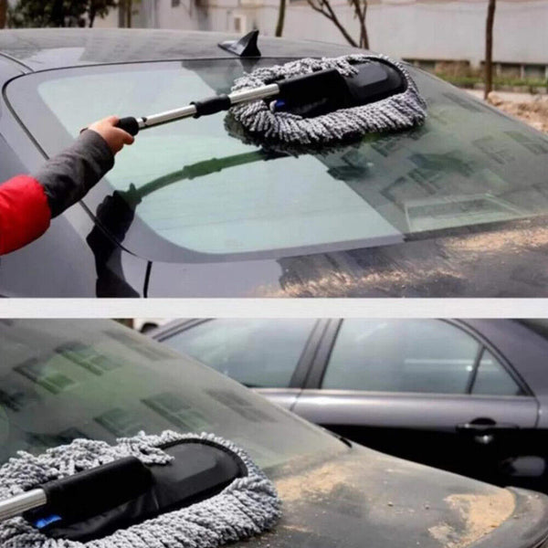 Dusting Cleaning Mop Dust Car House Wash Duster Brush Microfiber Wax Telescoping