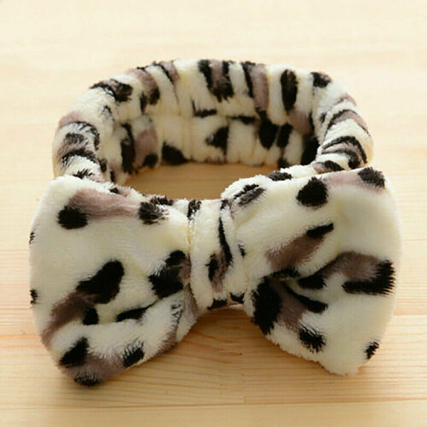 Bow Beauty Head Band Thick Makeup Shower Cute Spa Hair Band Striped Soft Bath AU