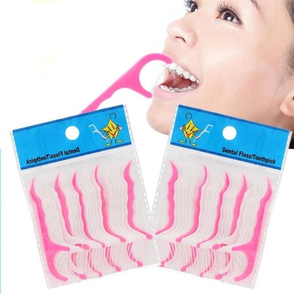 100pcs Floss Picks Dental Teeth Heathy Toothpicks Stick Care Tooth Clean Oral AU