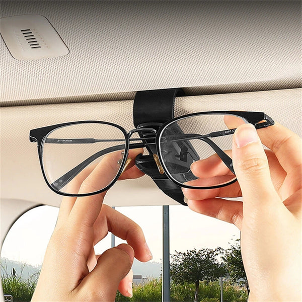 4pcs Car Glasses Holder Clip Case Sunglasses Eyeglasses Ticket Card Clip Holder