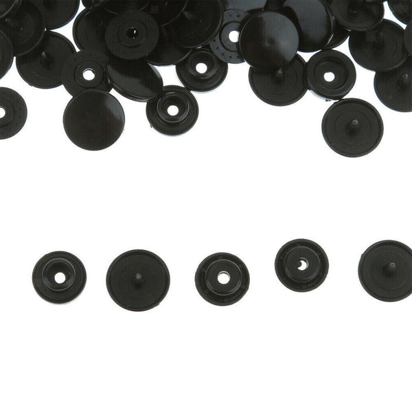 100 Set Size 20 T5 Black Plastic Resin Press Studs Snap Fasteners Poppers AU