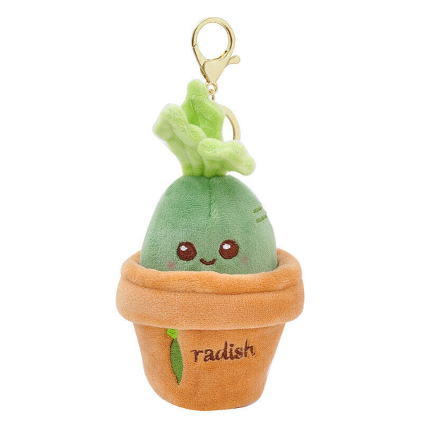 Lifelike Plants Potted Radish Stuffed Plush Toys Cartoon Plants Kid Keychain AU