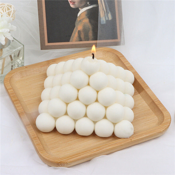 2PCS Soy Non-Stick Spherical Silicone Pyramid Candle Mold DIY Plaster Mould Craf