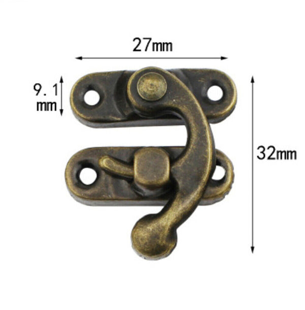 Antique Metal Catch Curved Buckle Horn Lock Clasp Hook Jewelry Box Pad ❤