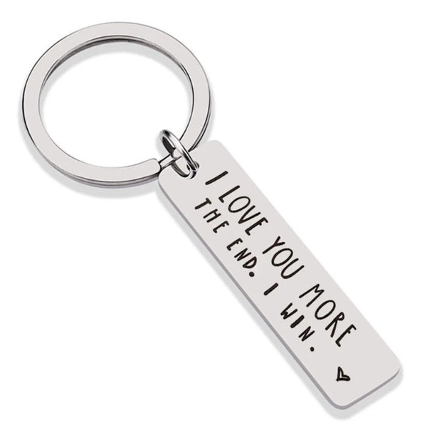 I Love You More The End I Win Stainless Steel Couple Keyring Keychain Gift Funny