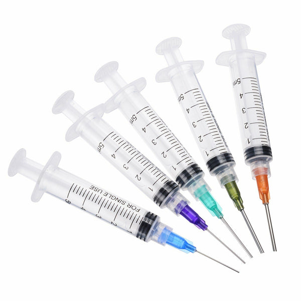 1ml 3ml 5ml 10ml Luer Lock Syringes + 14G-25G Blunt Tip Needles and Caps