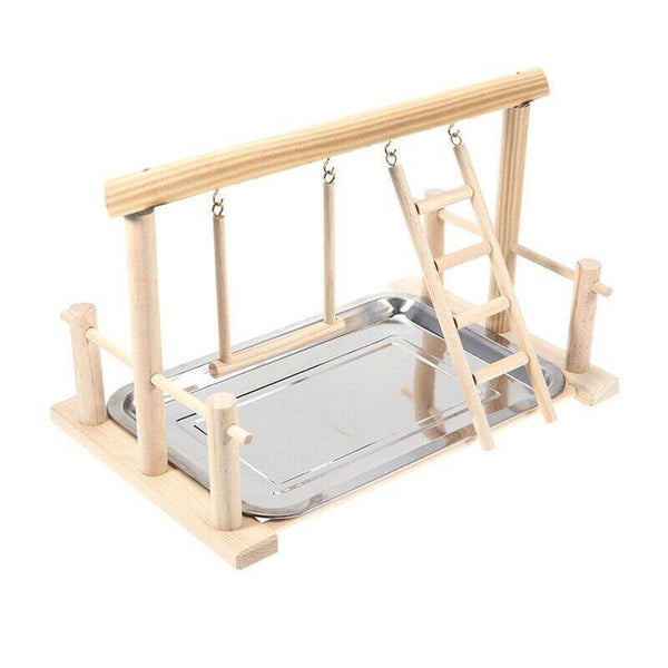Parrots Wooden Stand Bird Play Activity Center Playground Ladder Perch Gym AU