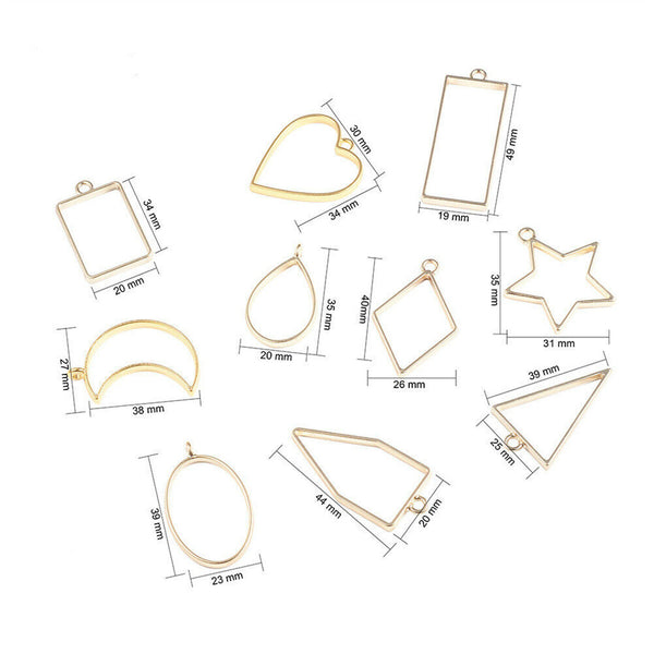 30-300X/set Open Bezel Pendants Charm Resin Molds for Jewelry Findings DIY Frame