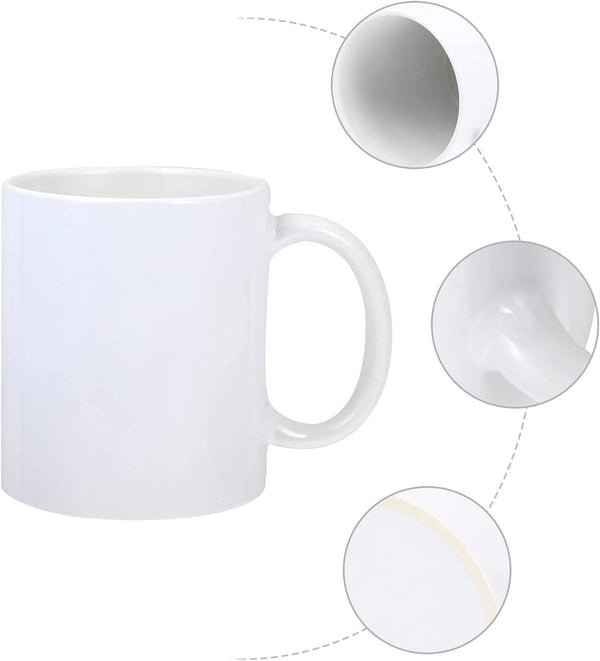 12xSublimation Mug 11oz White Coated Ceramic Coffee Mugs Coffee Tea Mug Gift DIY