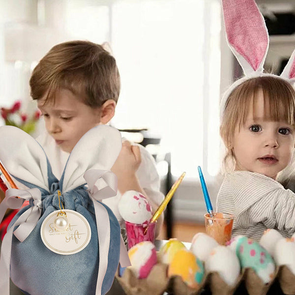 1-10x Easter Pouch Candy Bunny Jewelry Organizer Rabbit Wedding Gift Packing Bag