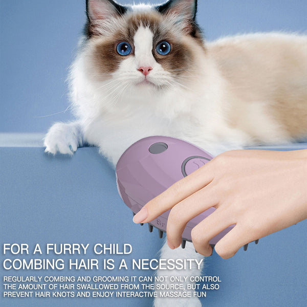 3 In 1 Electric Spray Massage Pet Comb Dog Hair Removal Comb Cat Steam Brush AU
