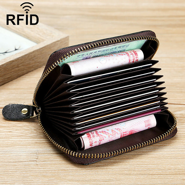Credit Card Holder Leather Wallet RFID Blocking Pop Slim Aluminum Card Case AUS
