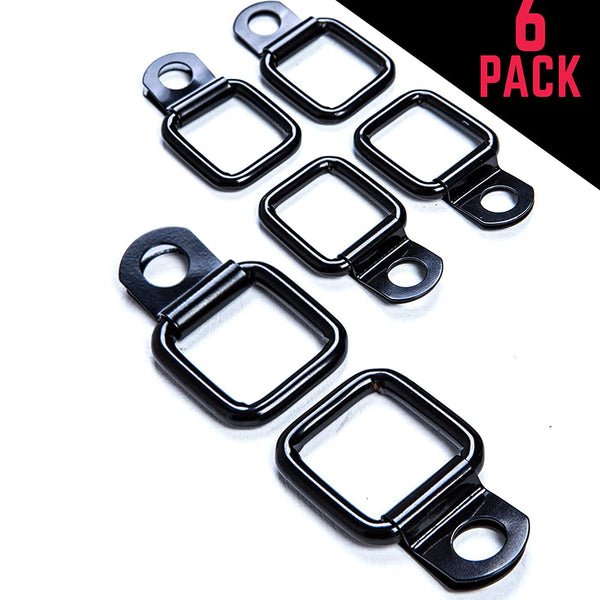6X Black Heavy Duty Fixing Point Anchor Eye Tie Down Lashing Loop D-Ring Hook AU