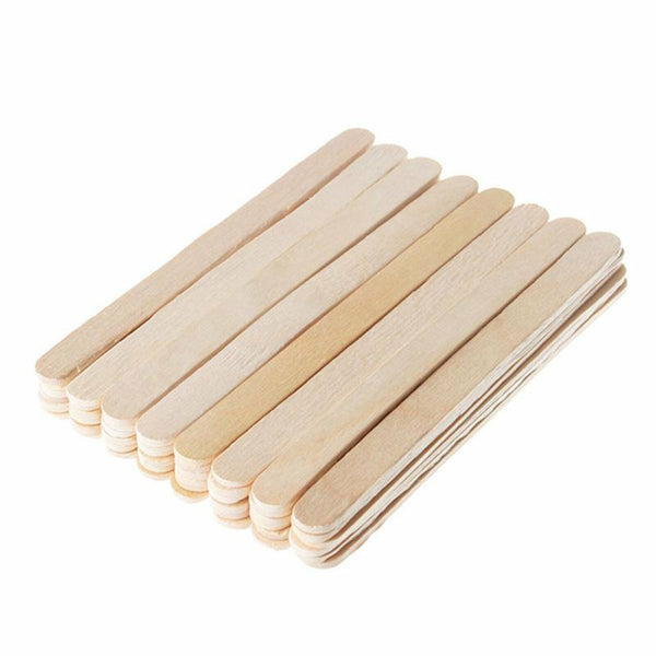50/100x Wooden Craft Sticks Paddle Pop Ice Lolly Ice Cream Stick Coffee Stirrer