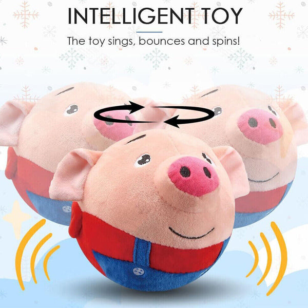 Active Moving Pet Plush Toy,Interactive Bouncing Balls Sound Electronic Dog Toy