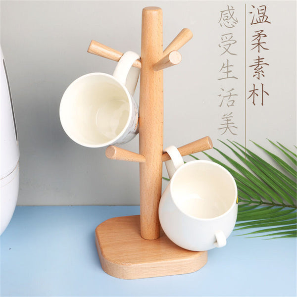 Tree Rack Wooden Mug Stand Coffee Tea Cup Holder Storage Rack Hanger HomeKitchen
