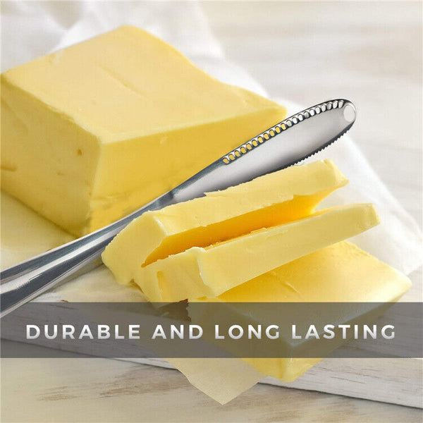 Stainless Steel Butter Knife Cold Hard Butter Serrated Edge Spreader Cheese Jam