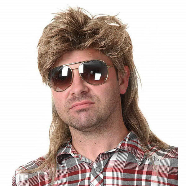 Mullet Wig Hair Costume Party Dress Up 70s 80s Aussie Bogan Rock - Golden Blonde