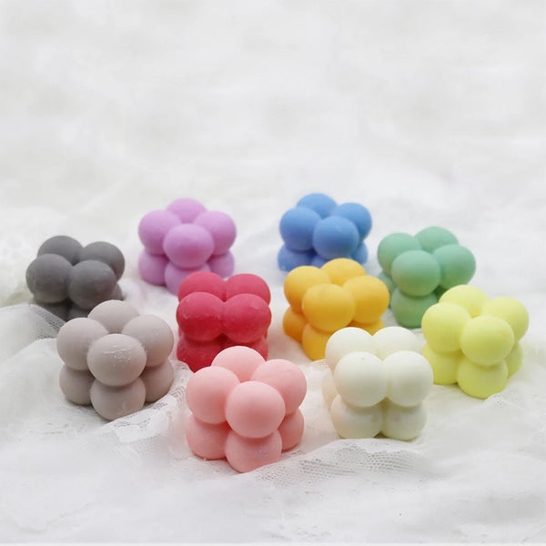 6/15 Cavities 3D Cube Candle Mould Silicone Wax Bubble Cake Dessert Plaster Mold