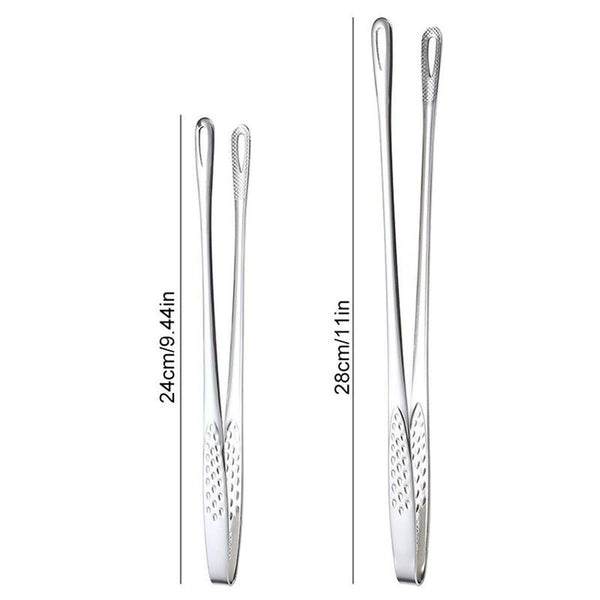 24/28cm Stainless Steel Kitchen Straight Grill Tweezers BBQ Food Tongs Tools AU