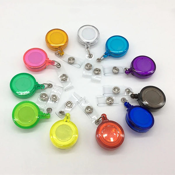 10x Retractable Badge Holder ID Card Plastic Work Key Ring Security Clip Reel AU
