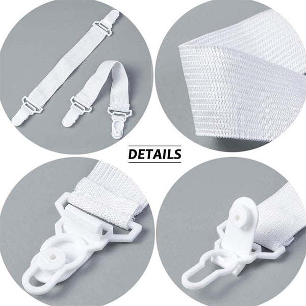 Elastic Bed Mattress Sheet Straps Clips Grippers Fastener Suspender Strip