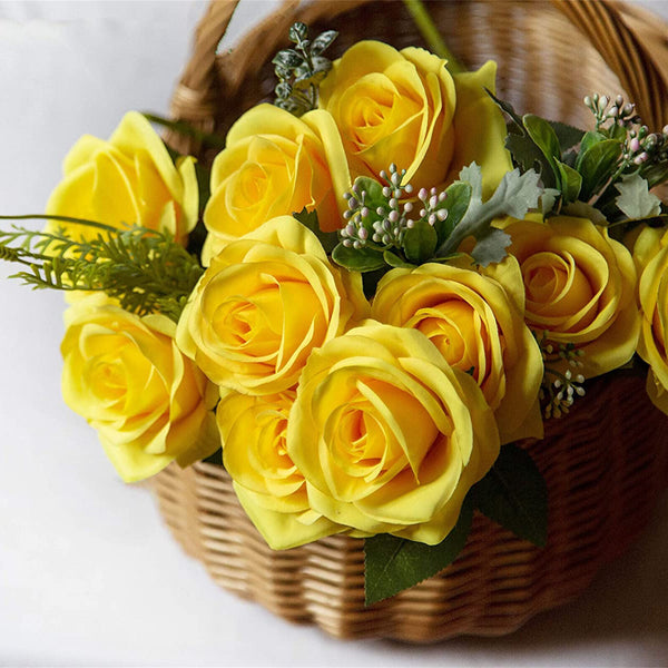 51cm Long Stem Artificial Rose Flowers Velvet Bunch Wedding Home Bouquet