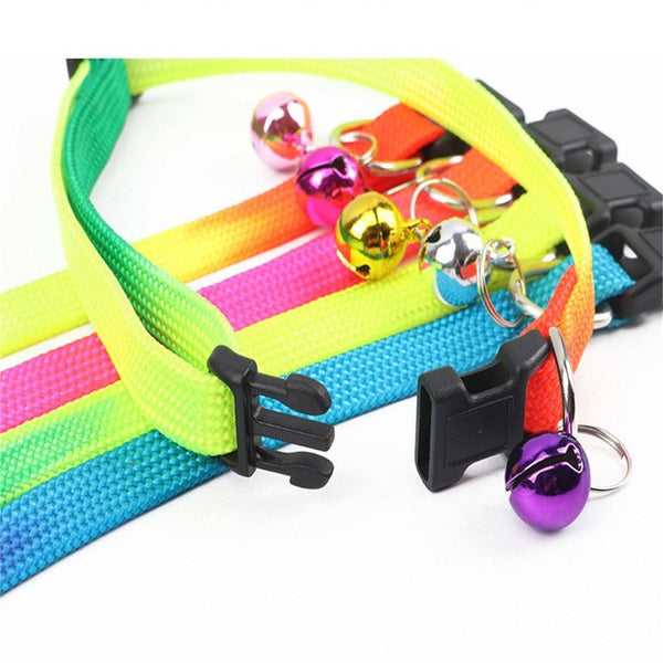 5PCS Dog Kitten Puppy Collar Adjustable Harness Pet Cat Neck Strap with Bell AU