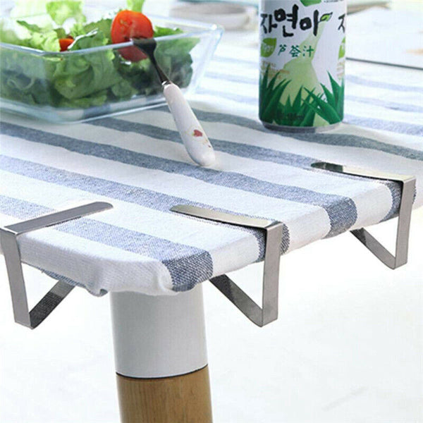 12X Stainless Steel Tablecloth Clips Desk Table Cloth Cover Clamp Holder Party