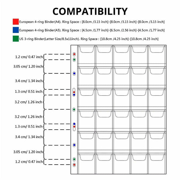 10pcs 20/30/42 Pocket Coin Holder Sheet Storage Organizer Collection Money Album