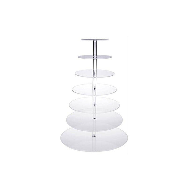 3/4/5/6/7/Tier Acrylic Clear Round Cupcake Cake Stand Birthday Wedding Party AU