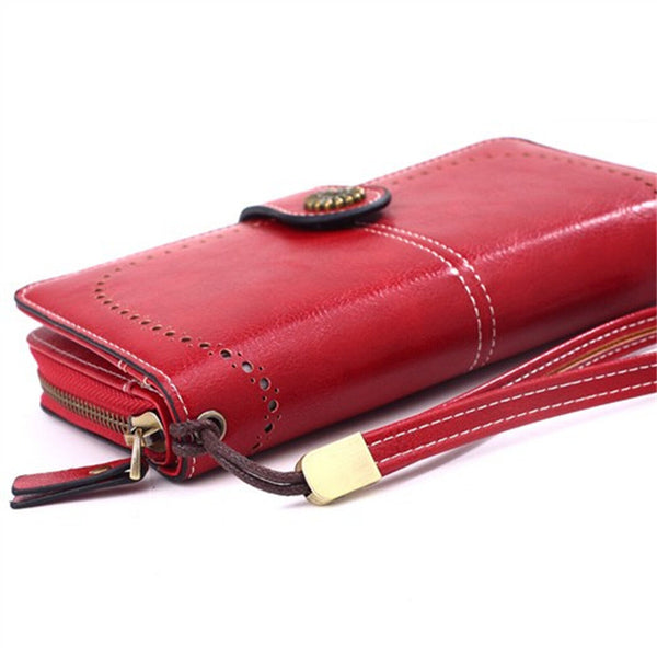 2PCS PU Leather Wallet- Zipper Lady Long Card Holder Coin Phone Bag Case Purse