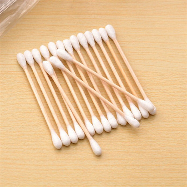 1000PCS Disposable Wooden Handle Cotton Swab Ear Buds Q-Tip Makeup Cosmetic New