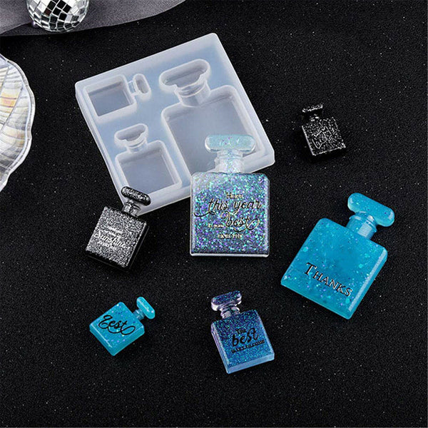 2PCS Silicone Perfume Bottle Patch Mold DIY Making Crystal Epoxy Resin Crystal