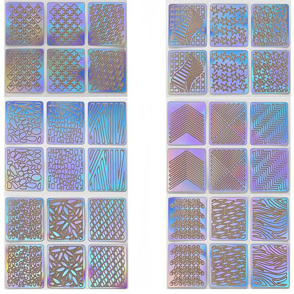Full Set 24X Nail Art Stencil Stickers 72 Patterns Hollow Stamping Airbrush AU