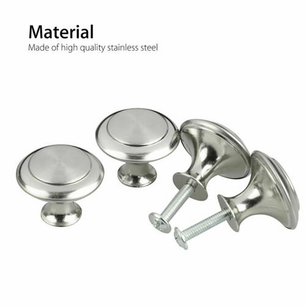 20X Door Cabinet Handles Knobs Stainless Steel Cupboard Drawer Kitchen DIY 30MM