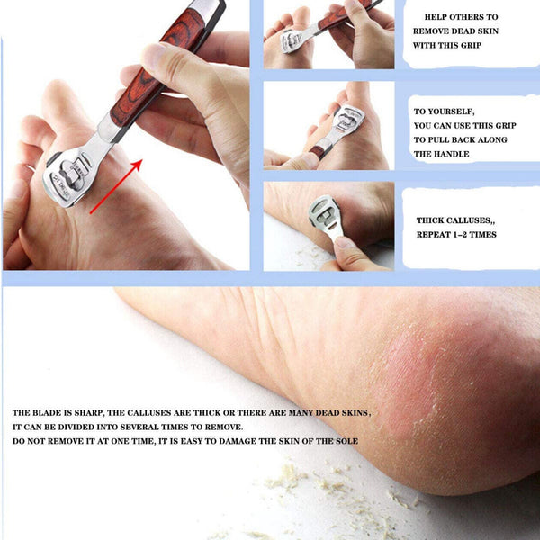 Foot File Hard Skin Remover Callus Shaver Corn Cutter Tool Pedicure + 10 Blades
